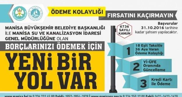 Manisa Büyükşehir'den borç yapılandırma çağrısı
