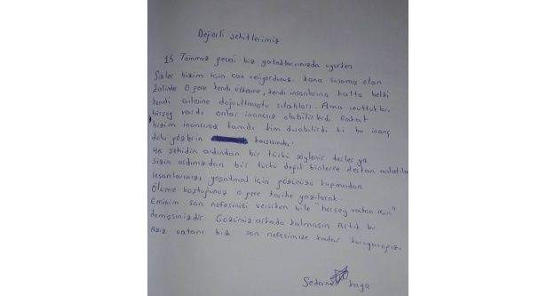 Erganili öğrencilerden 15 Temmuz şehitlerine mektup