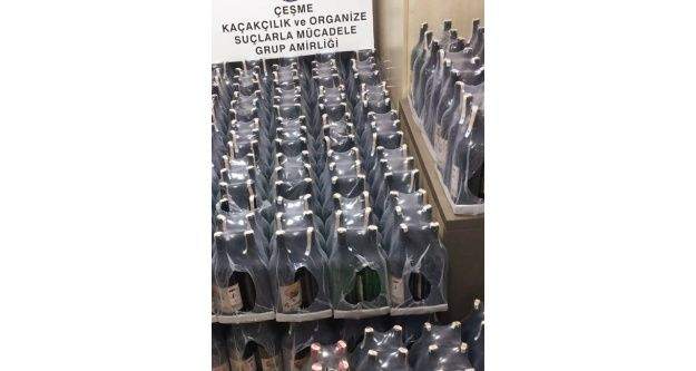 Urla'da bin 242 şişe kaçak içki ele geçirildi