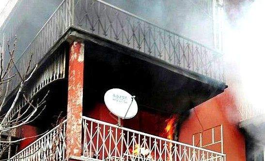 Burhaniye'de korkutan yangın