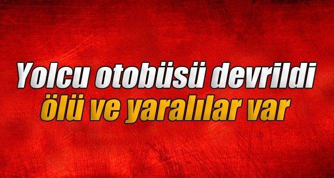 Buzlanma nedeniyle yolcu otobüsü devrildi